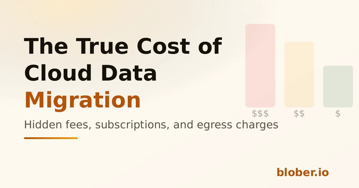 The true cost of cloud data migration - cost comparison chart
