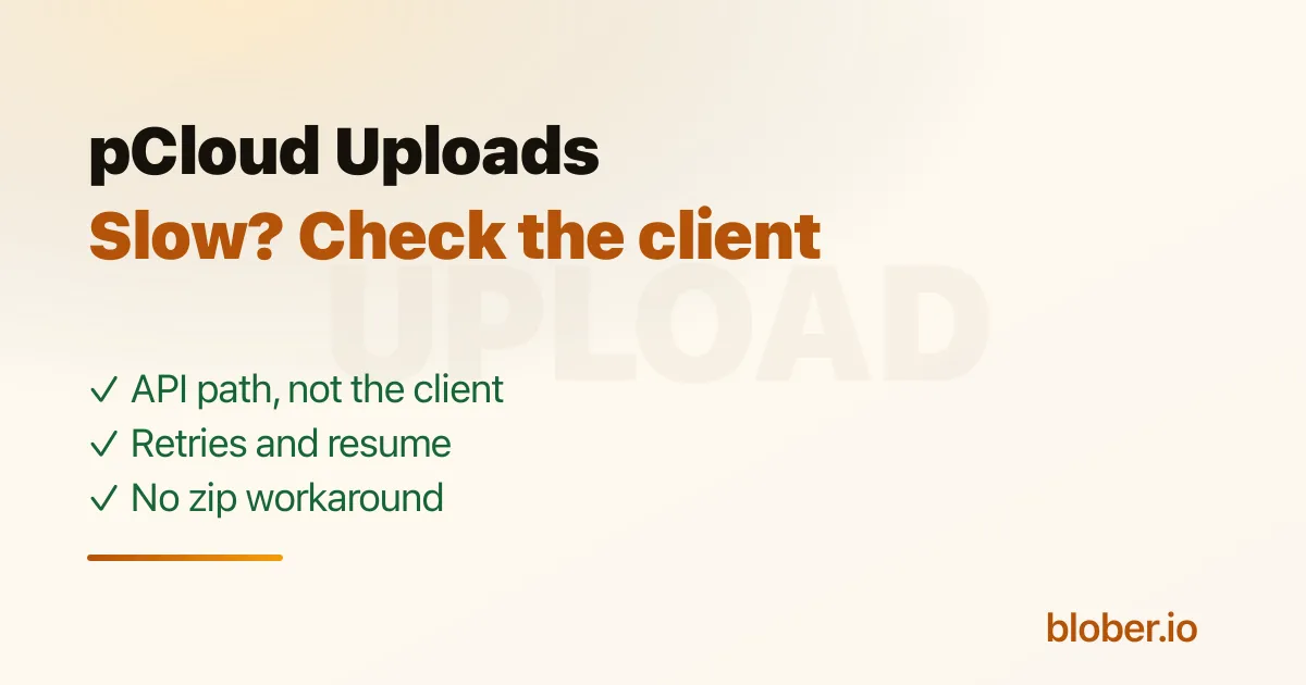 pCloud uploads are slow because of the client, not the service