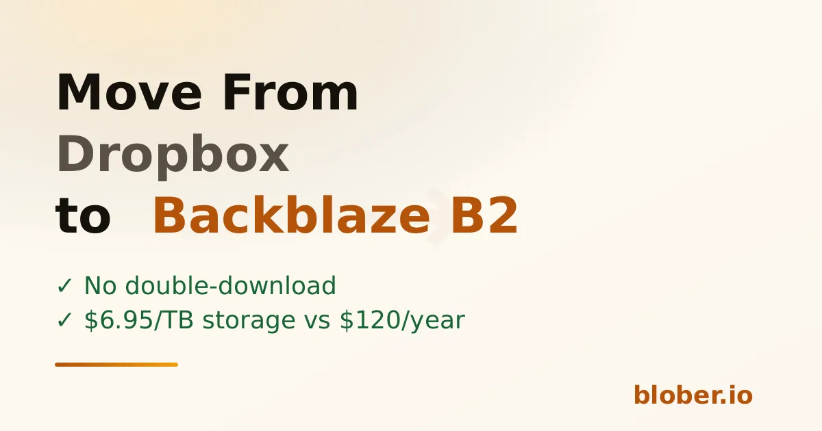 Move files from Dropbox to Backblaze B2 with Blober