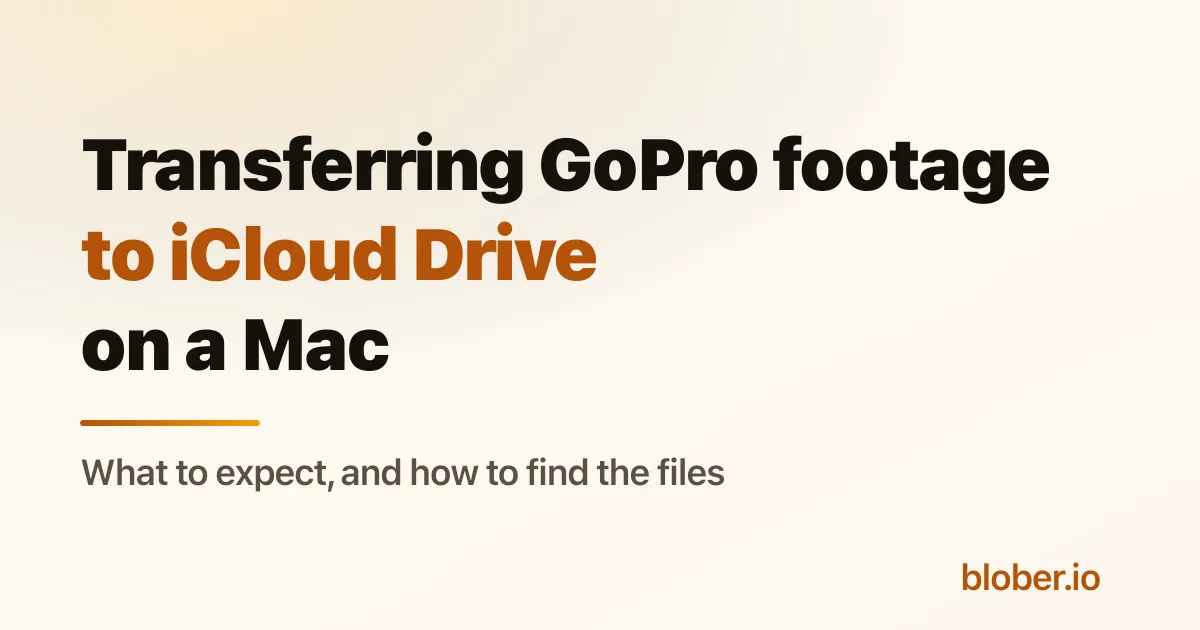 GoPro footage transferred to the iCloud Drive folder on a Mac