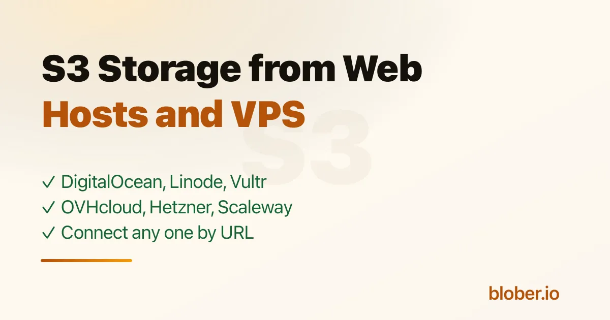 S3-compatible object storage from web hosting and VPS providers
