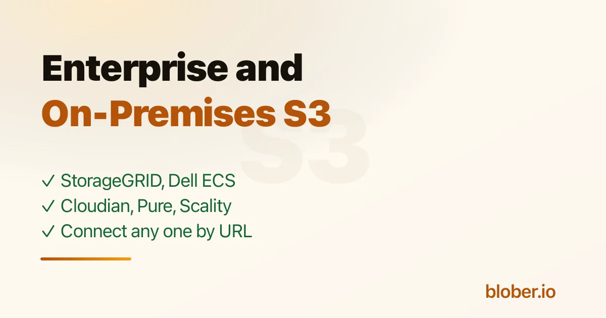 Enterprise and on-premises S3-compatible storage systems