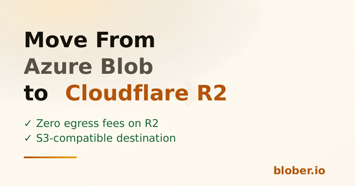 Move data from Azure Blob Storage to Cloudflare R2 with Blober