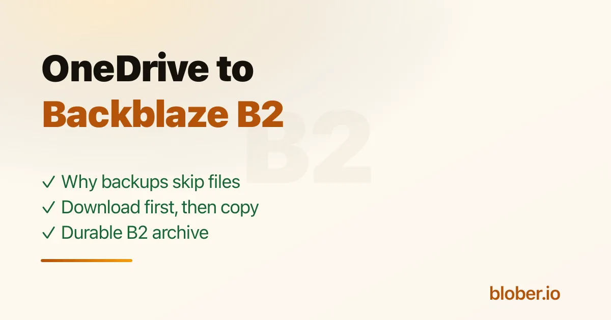 Backing up OneDrive directly to Backblaze B2