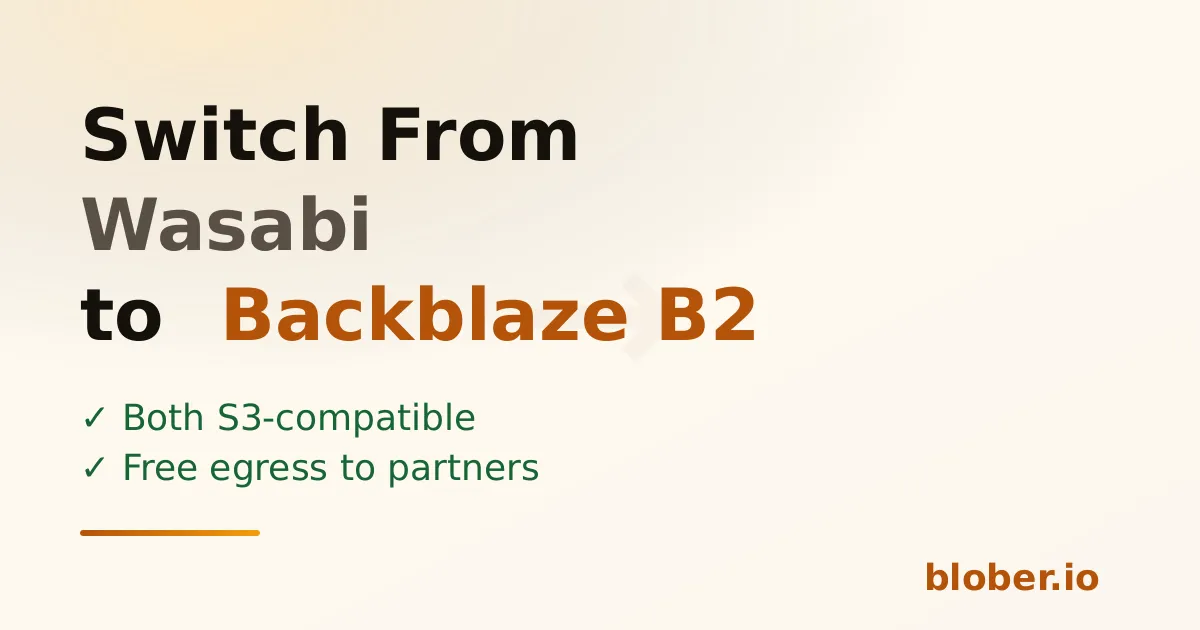 Switch from Wasabi to Backblaze B2 with Blober