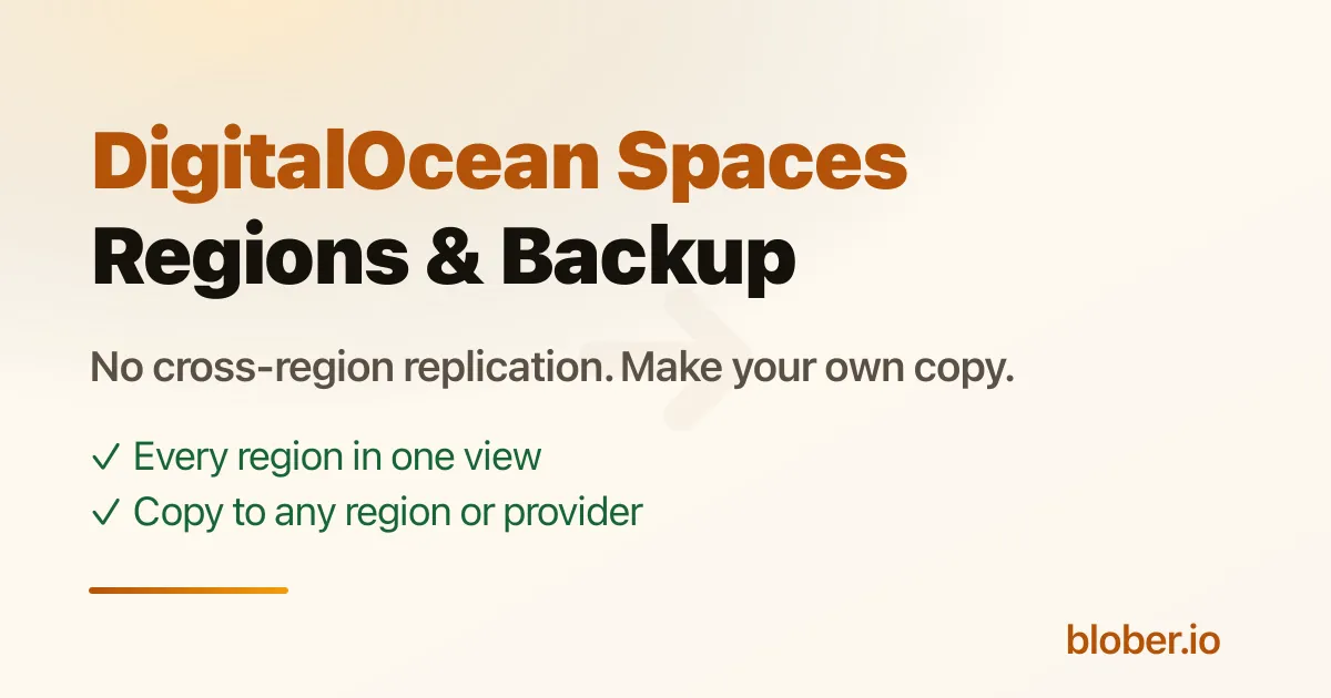 DigitalOcean Spaces regions and cross-region replication explained