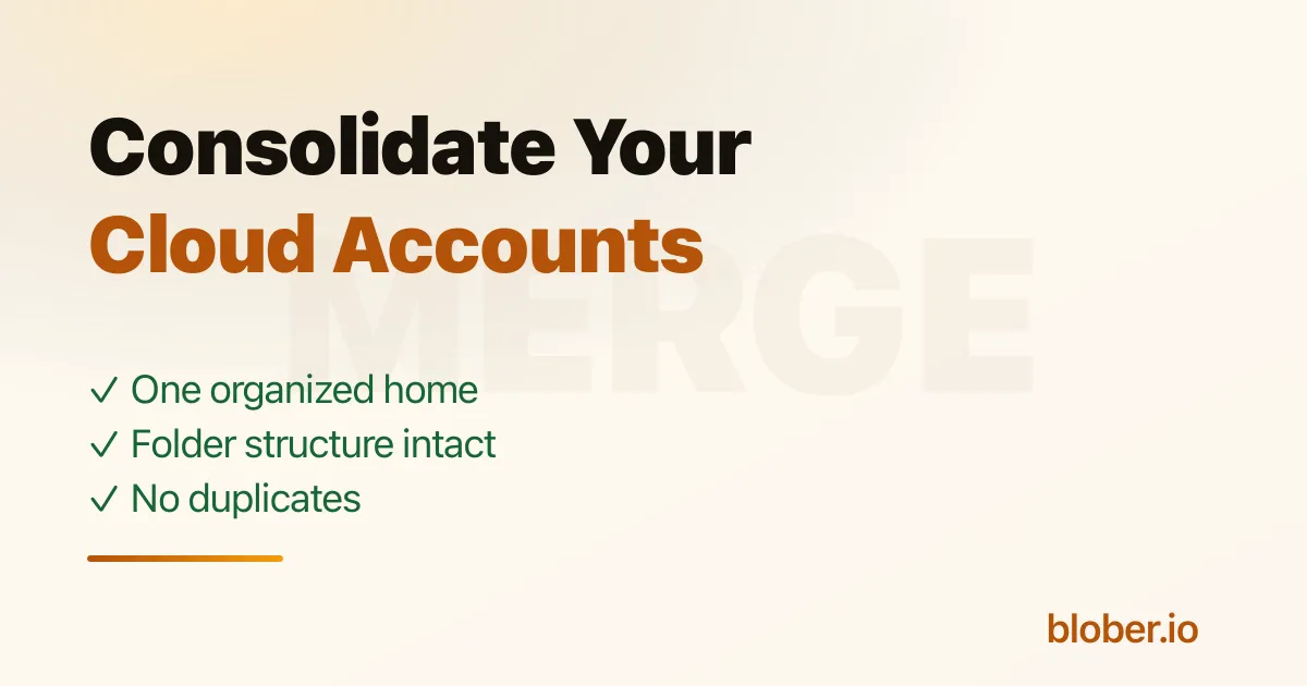 Consolidating multiple cloud accounts into one without losing folder structure