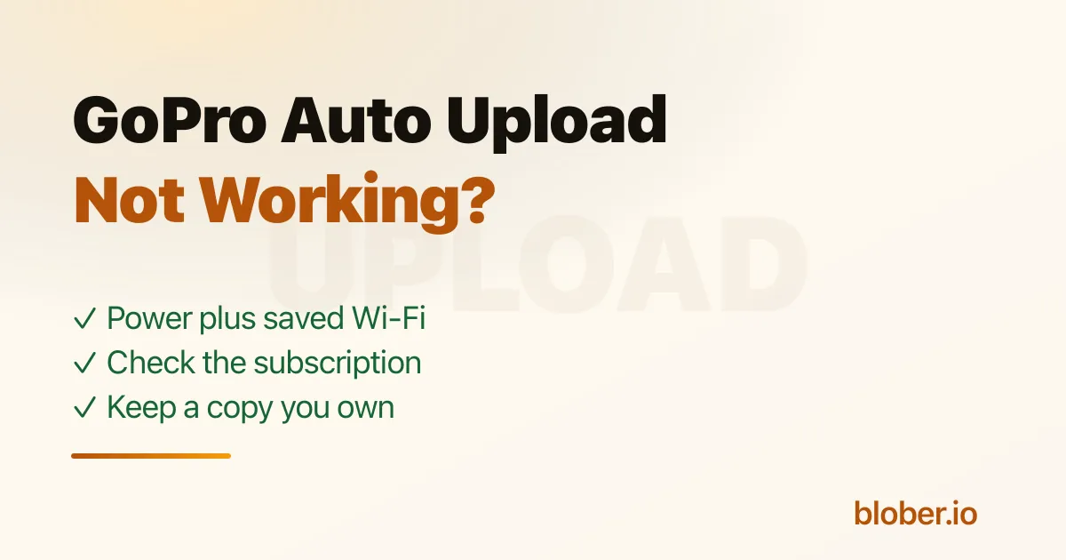 GoPro Cloud auto upload troubleshooting checklist
