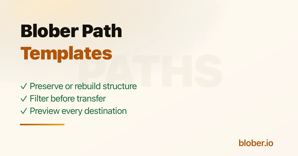 Complete guide to organizing destination paths with Blober path templates