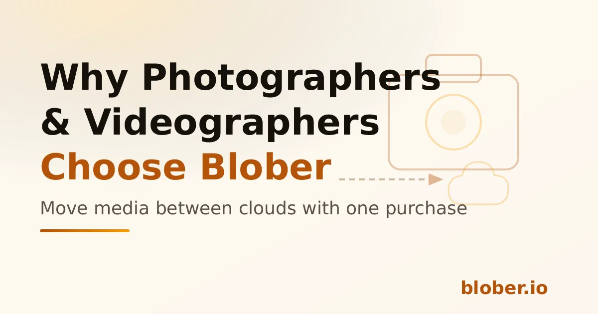 Why photographers and videographers choose Blober for cloud file transfer