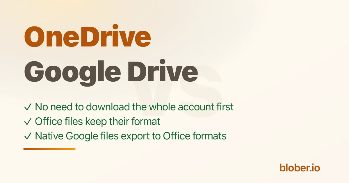 Moving between OneDrive and Google Drive
