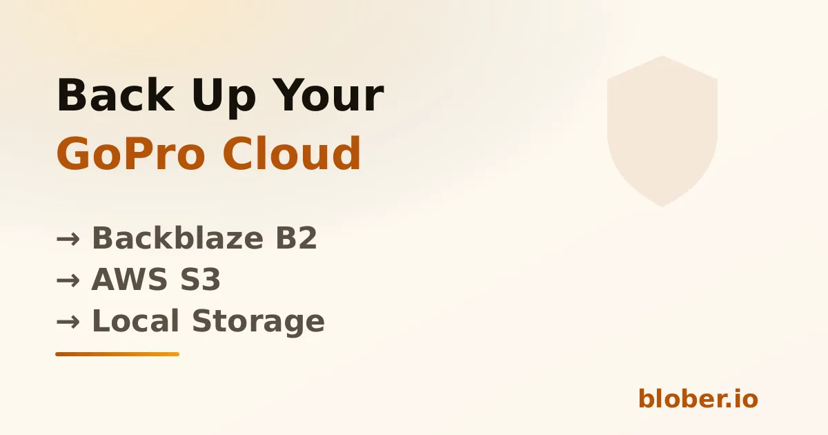 Back up GoPro Cloud to Backblaze B2, AWS S3, or local storage