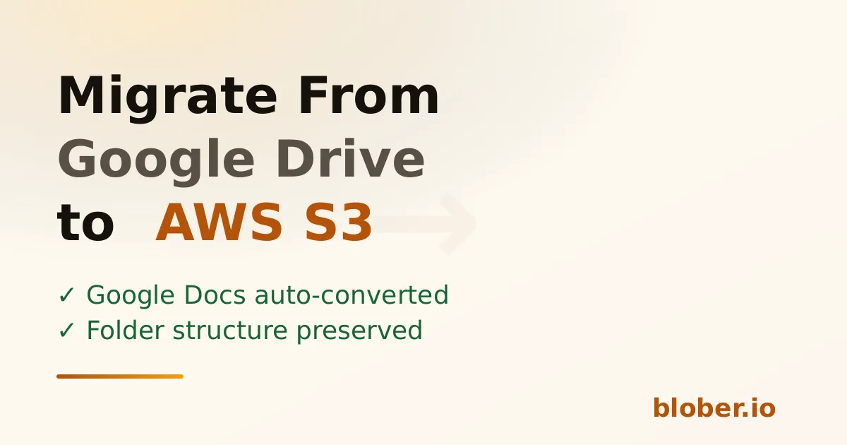 Migrate Google Drive files to AWS S3 with Blober
