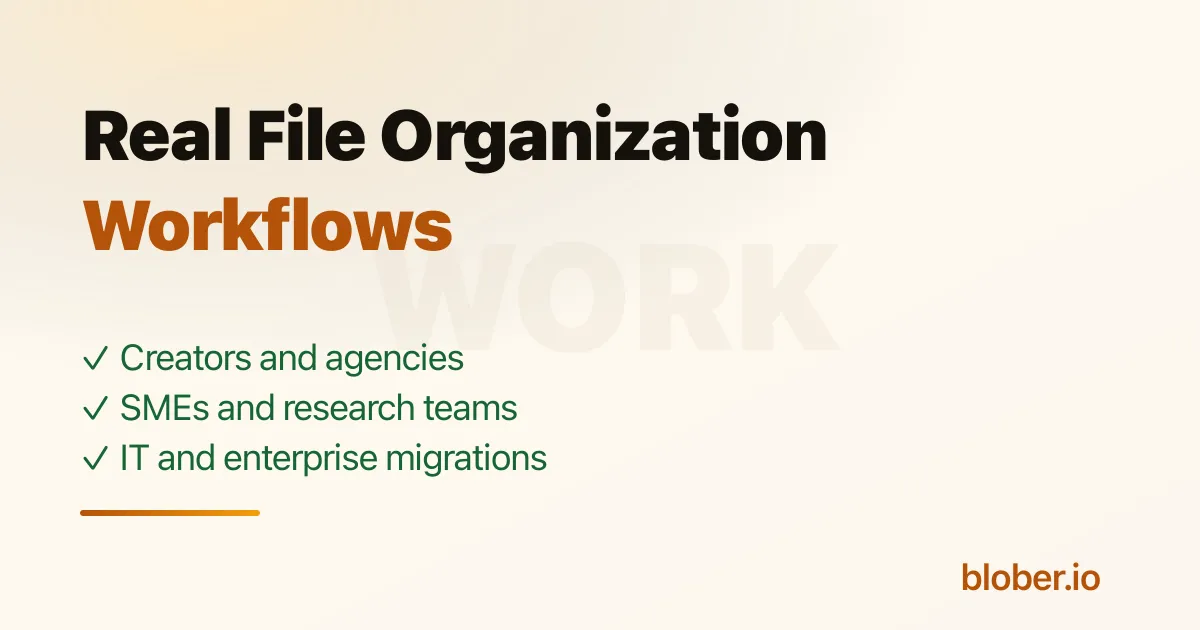Media and file organization workflows for creators agencies businesses and IT teams